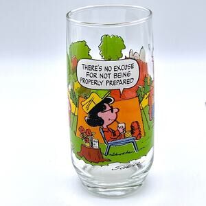 Vintage Peanuts McDonalds Camp Snoopy Collection Featuring Lucy Drinking Glass